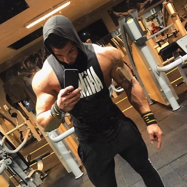 Regatas masculinas Ess Vest ShirtsMuscle Man Fitness Men Gym Bodybuilding Camisa sem mangas de algodão com capuz Marca roupas esportivas masculinas