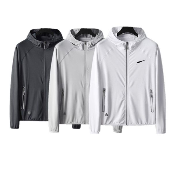 

mens jacket breathable thin designer coat windbreaker zipper hoodie sports clothes fashion versatile casual sportswear jackets blazer, Black;brown