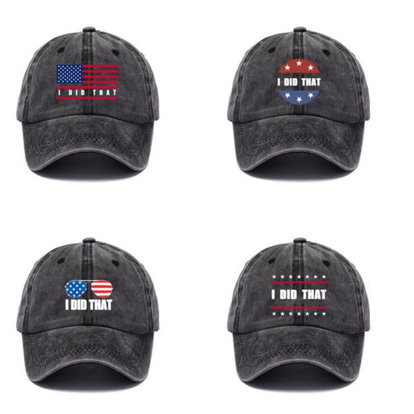 

i did that washed baseball cap cotton letters printed ball hat sports casual kids outdoor american presidential election sun caps h110o2h6, Yellow