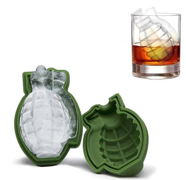 

3d grenade shape ice cube mold creative ice cream maker party drinks silicone trays molds kitchen bar tool mens gifts