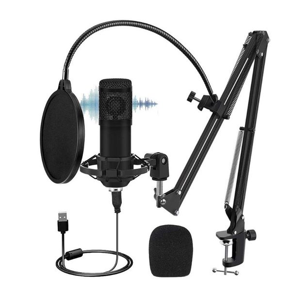 

192khz/24bit double layer filter condenser microphone kit scissor arm stand usb mic set gaming streaming microphone
