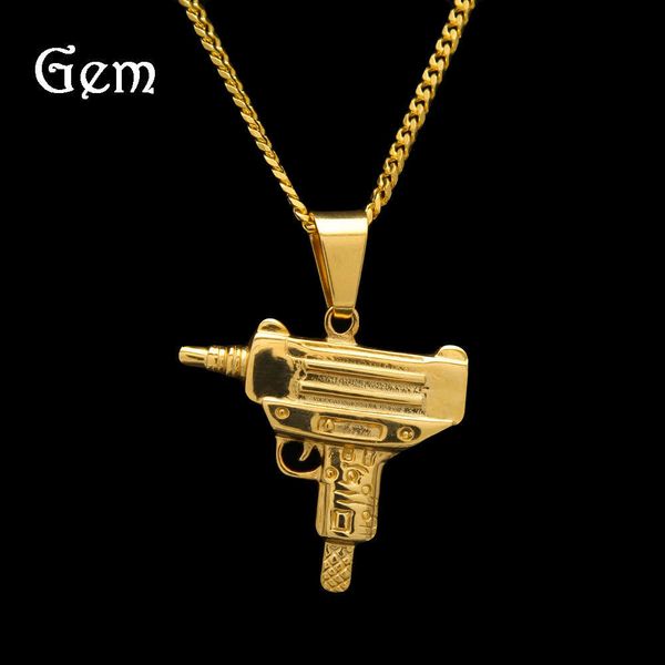 

hip hop street accessories submachine gun pendant mini pendant, Silver