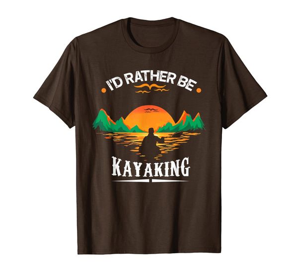 

i'd rather be kayaking gift for men women t-shirt, White;black