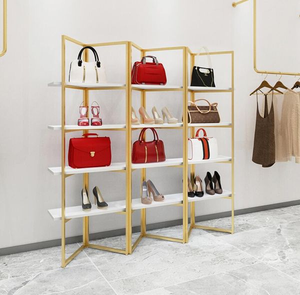 

high grade clothing store creative shoe racks commercial furniture bags storage show rack shoes bag shop display hanging cabinet multi-layer