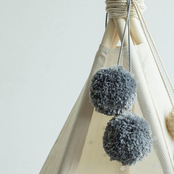 

decorative objects & figurines plush ball kids tent hanging decor pom for play tents baby room nursery nordic decoration