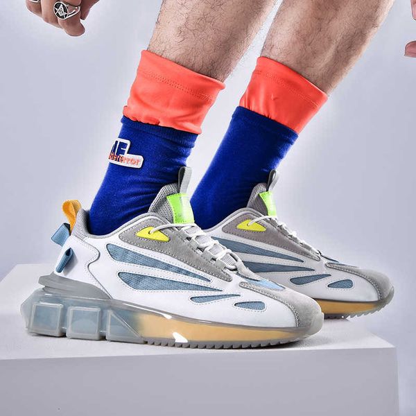 

candle agon shoes men's summer breathable black technology youth popcorn sports single thick bottom lace up