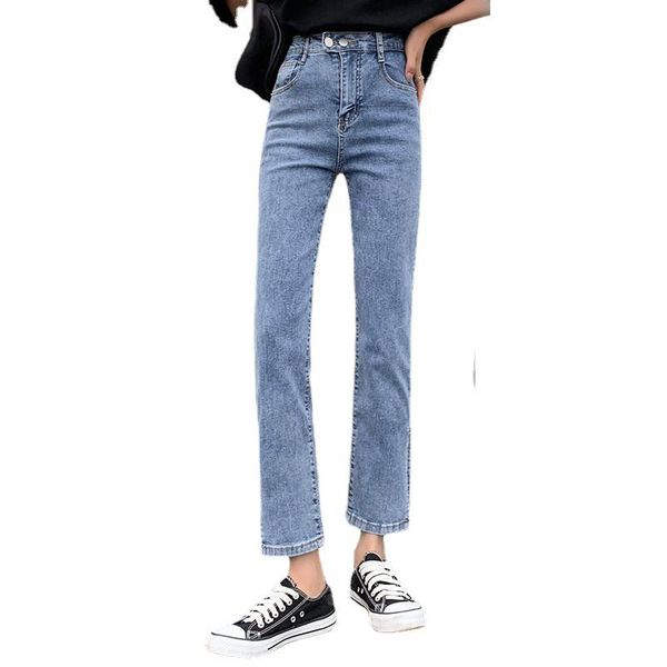 

women's jeans casual street 2021 summer ladies pantalon high waist slim denim blue pants