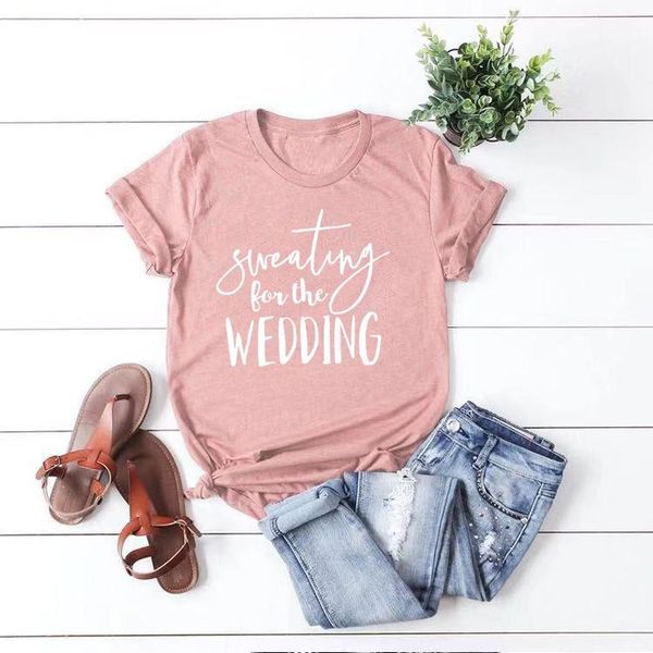 

women's t-shirt sweating for the wedding tshirt summer t shirt bachelorette cotton, White