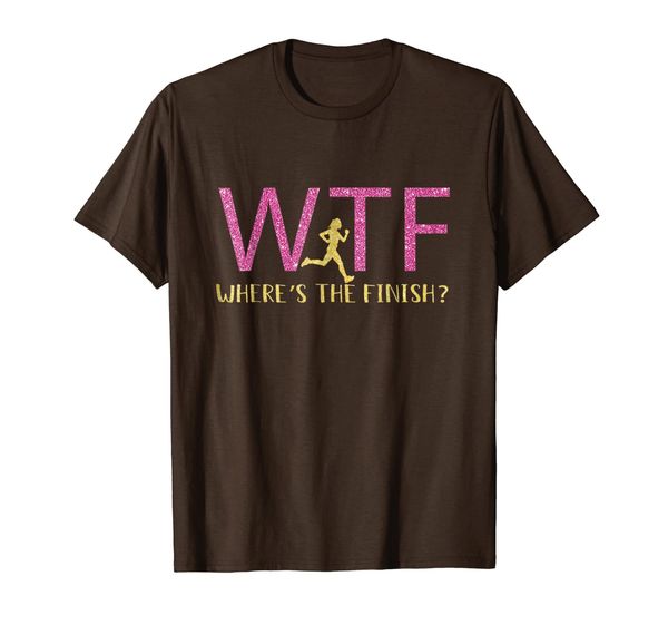 

wtf where's the finish running marathon t-shirt, White;black