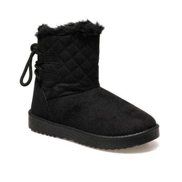 

boots season women fabric suede daily comfortable lightwear sole the inside is made of artificial fur keeping it warm you, Black