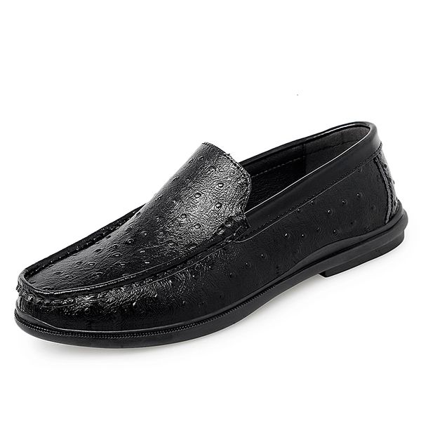 

dress shoes male moccasins genuine leather shoes size 38-47 casual spring comfort slip in flat men driving % wls2, Black