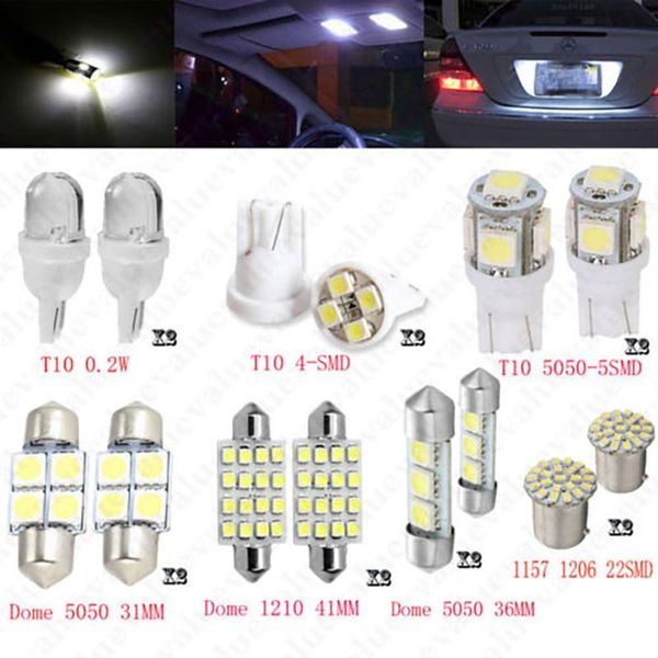 

car headlights perfect white error led bulb interior dome map overhead light kit revese lights
