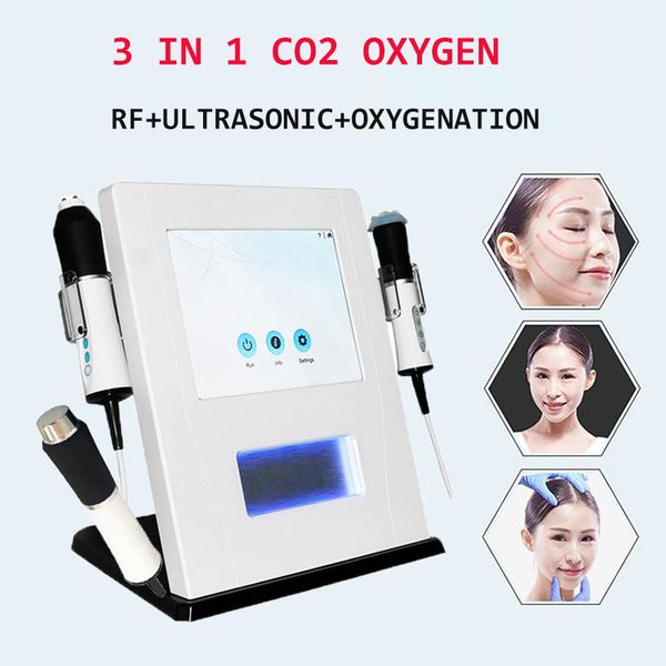 Articoli caldi 3 in 1 Macchina per il viso a getto di ossigeno RF Ultrasonic Skin Care CO2 Oxygen Bubble Exfoliate OxygenFacial Machines