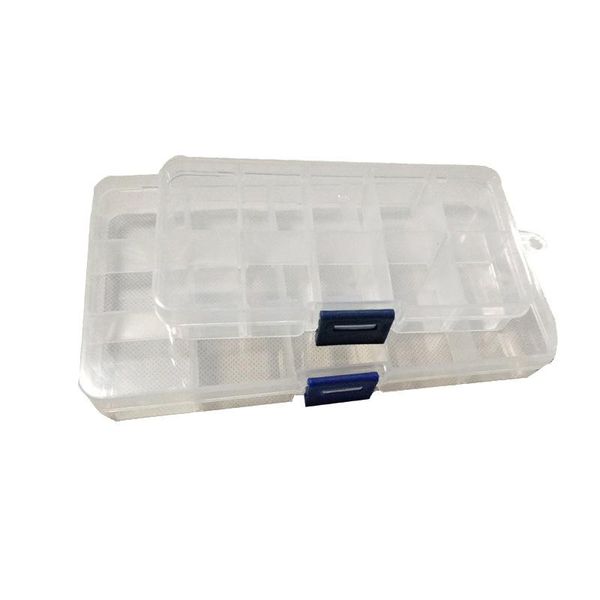 

fishing accessories adjustable 10/15 grids transparent lure box plastic case mini tackle s m