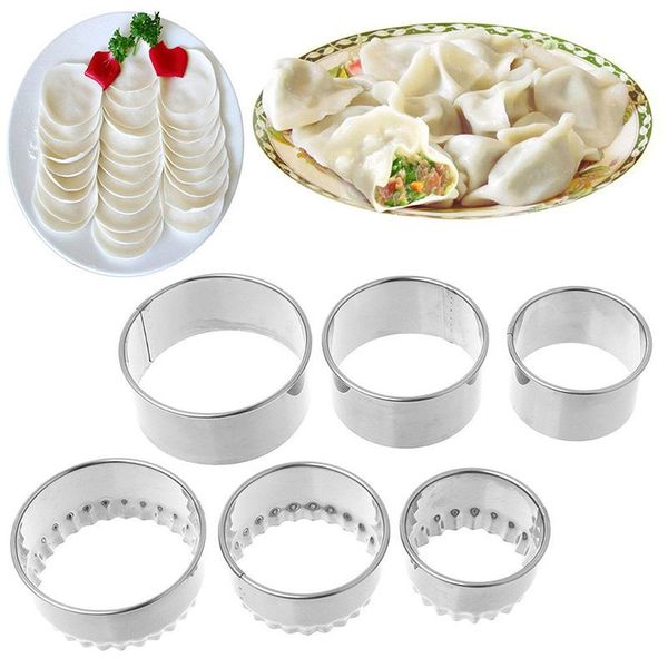 

3pcs/set silver 430 stainless steel round dumpling skin press cutter dumplings maker wrappers molds set kitchen cooking gadget