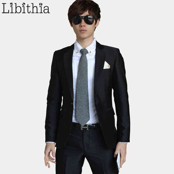 Libitya Lüks Erkekler Düğün Takım Elbise Erkek Blazers Erkekler için Slim Fit Suits Kostüm İş Resmi Parti Mavi Klasik Siyah Hediye Kravat X0909