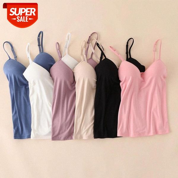

women padded bra spaghetti strap v neck vest cami tank shirt blouse #km9g, White
