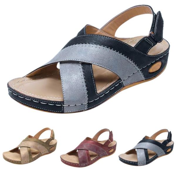 

dress shoes sandals women's summer wedge comfortable walking flats fish mouth causal sandalias de verano para mujer m30, Black