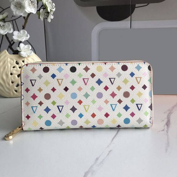

fashion designers zippy wallet mens womens leather zipper wallets highs quality flowers coin purse handbags titanium card holder original cl, Red;black