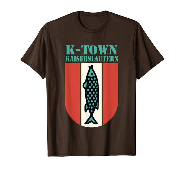 

k-town kaiserslautern germany fish emblem vintage t-shirt, White;black