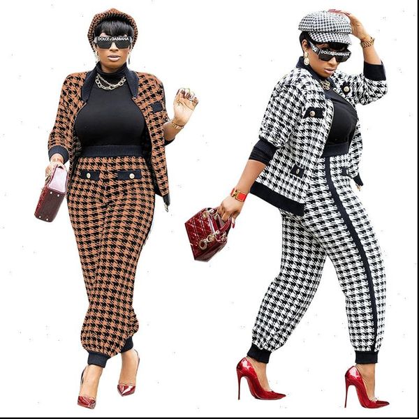 

two piece set office womenpant suit casual elegant outfits long sleeve plaid blazer bulk items wholesale lots, White
