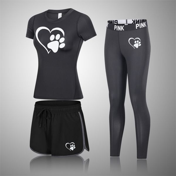 

fashion yoga set women sportswear for gym clothing suit outfit jump 210802, Gray