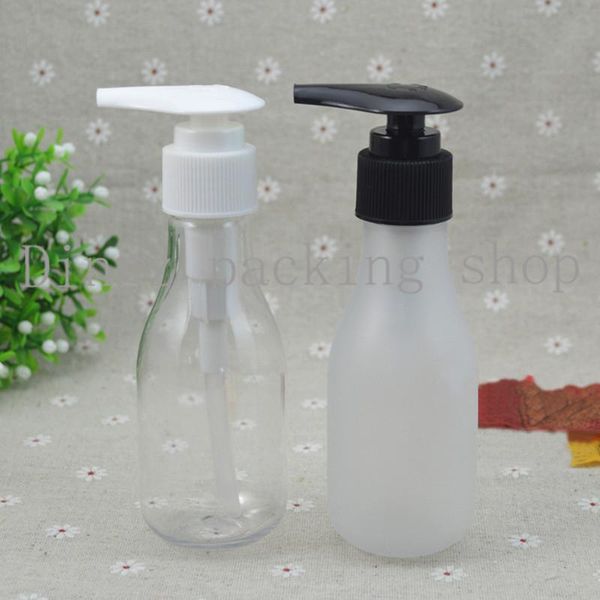 

30pcs/lot 100ml cosmetic bottles heathy pet sample pump dispenser cream, shampoo, detergent clear container capacity
