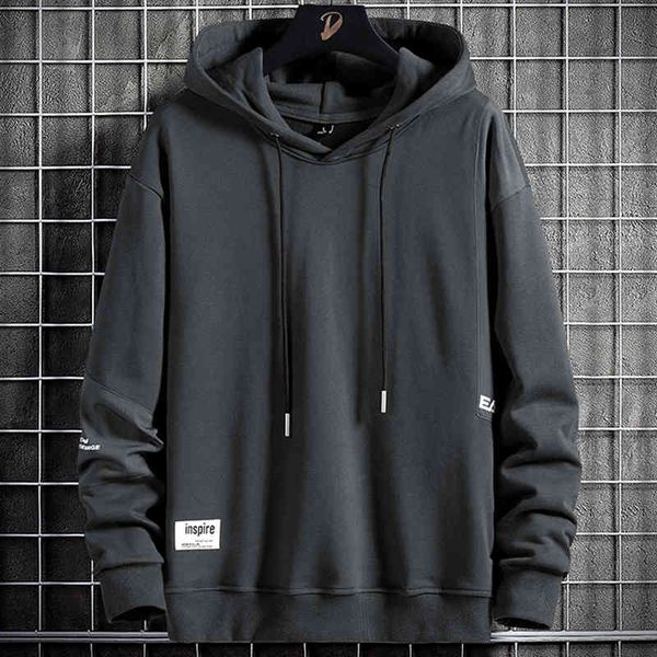 

men's hoodies & sweatshirts nova marca preto cinza bÃ¡sico moletom com capuz homem streetwear carta hip hop pulÃ´ver masculino overiszed, Black