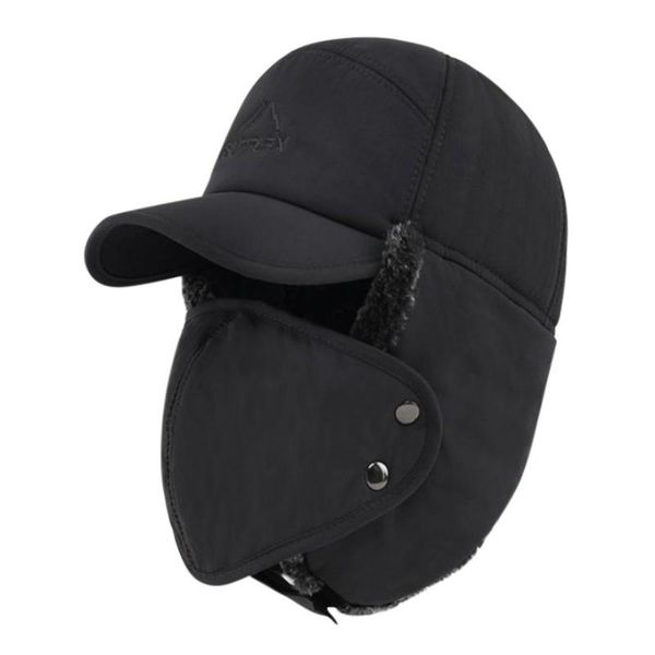 

berets winter men women trooper windproof cold resistance hat face shield ear protection thick cycling cap, Blue;gray