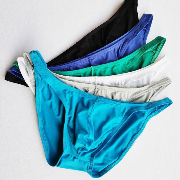 

underpants 4pcs men's underwear u convex bag hip solid color bikini briefs comfortable breathable quality male panties ht027, Black;white