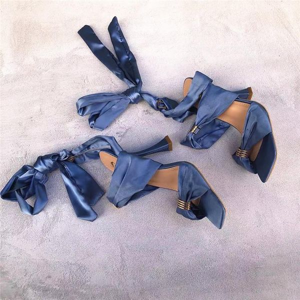 

dress shoes sandals straps all-match 2021 women's suit female beige high heels square toe ladies summer large size blue black com