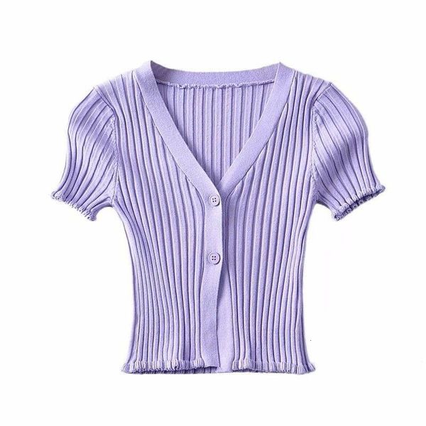 

v-neck ashion button killed female t-shirt women t-shirts slender all-match short mouths simple vest top, White