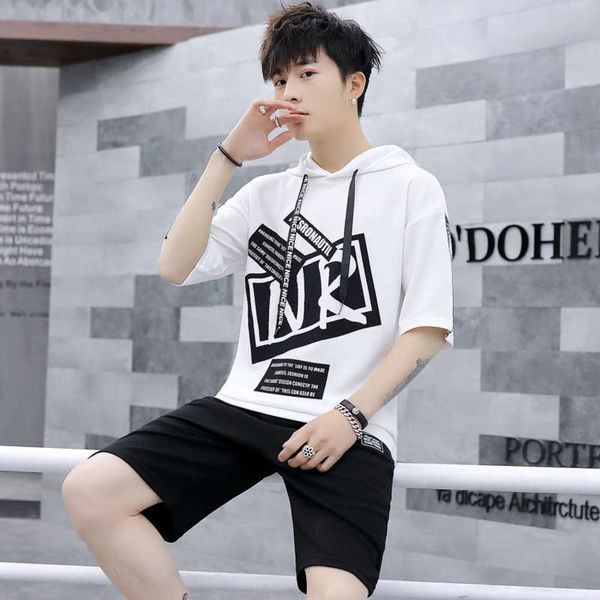 

men's short sports summer new 2021 sleeve leisure suit, Gray