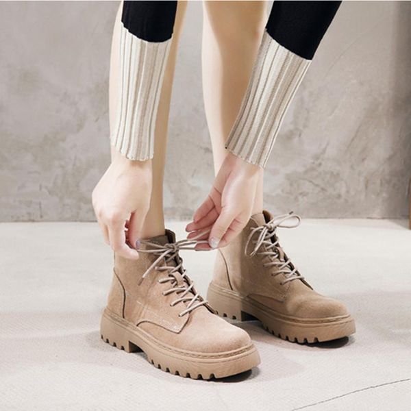 

boots motorcycle female autumn winter punk ankle casual fashion 2021, Black