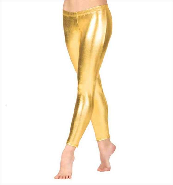 

Adult Low Waist Full Length Spandex Metallic Gold Leggings Shiny Lycra Disco Dance Pants Plus Sizes, Black
