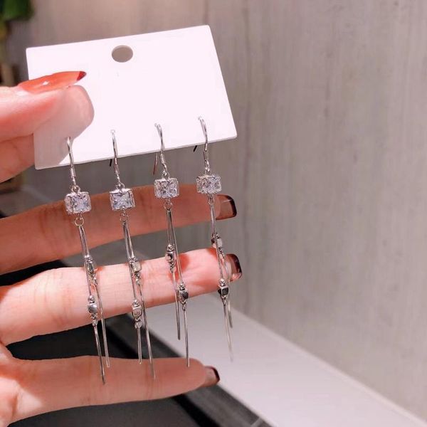 

hoop & huggie kamilia s925 ultra fairy south korea silver needle all-in-one temperament anti-allergy earrings trend su, Golden;silver