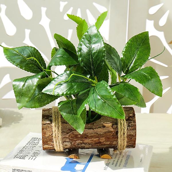 

decorative flowers & wreaths artificial creative wooden pots green plants deskpotted simulation flower birthday party garden home office