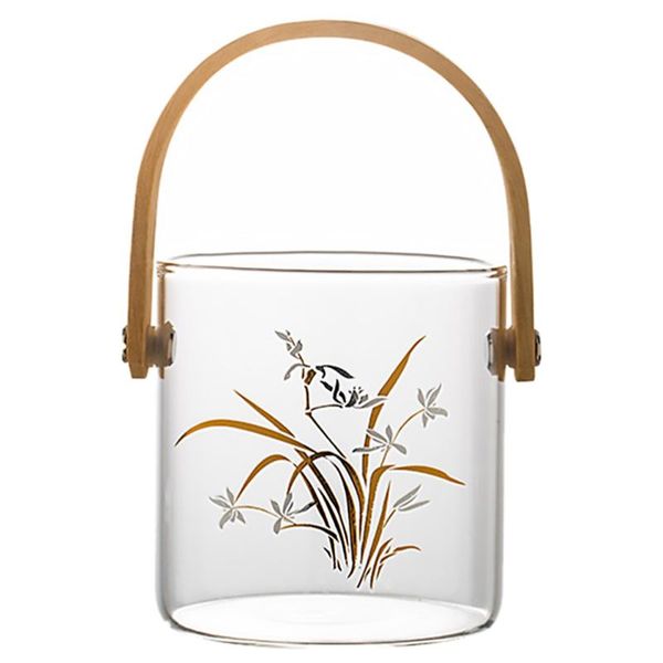 

1 pc beautiful fork jar nuts jar simple storage container with bamboo handle