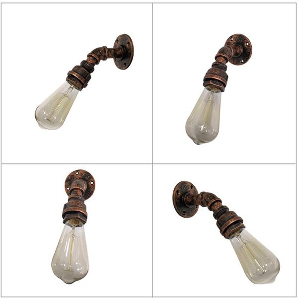 

creative water pipe small wall lamp retro american country industrial wind e27 wall light for aisle restaurant stairway bar deco