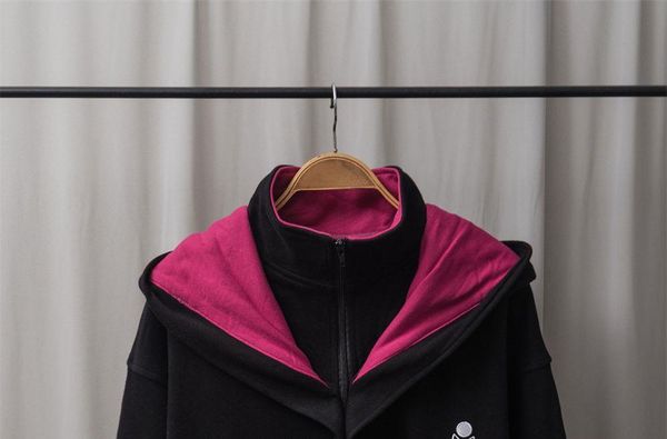 

women's jackets embroidery logo letters women hooded coat loose long sleeve ladies drawstring simple female zipper jacket cardigan 2021, Black;brown