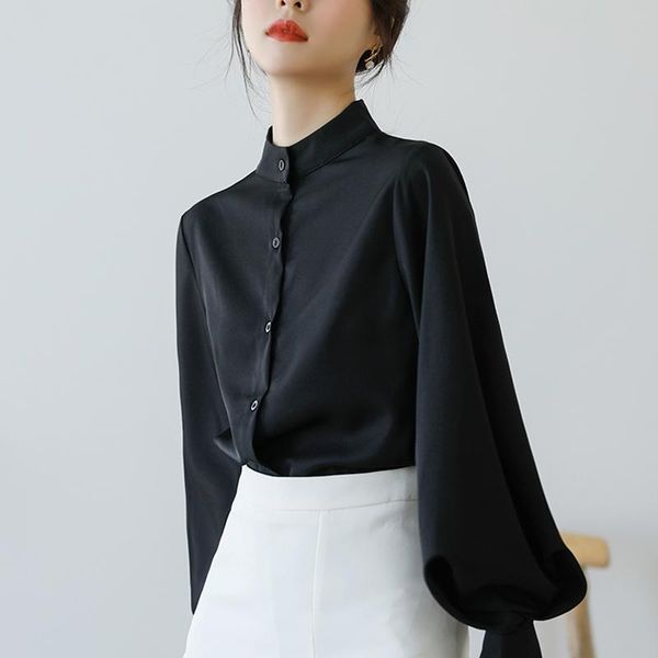 

women's blouses & shirts qweek elegant women white shirt long sleeve button up spring 2021 korean style fashion ladies vintage cotton