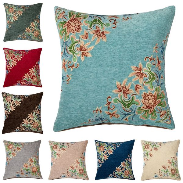 45*45CM Luxus Vintage Dekorative Kissen Abdeckung Floral Kissen Fall Für Auto Sofa Decor Kissen Hause Kissenbezüge