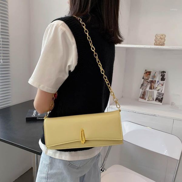 

evening bags the fashion women baguette handbags pu leather luxury solid color purse lady shoulder bag ins1