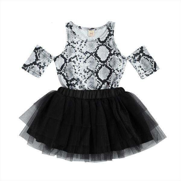 

leisure style infant kids girls girl dress outfit summer snakeskin printing off shoulder round collar solid color mesh set, Red;yellow