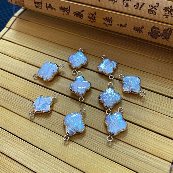 

charms natural freshwater pearl pendant white irregular shape suitable for diy exquisite jewelry gift decoration creation wholesale, Bronze;silver