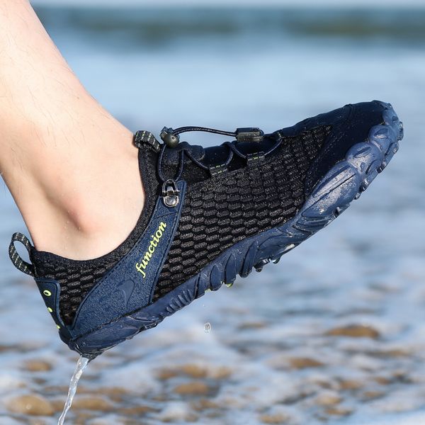 

couples beach diving snorkeling aqua socks bright solid color pool swimming quick-dry barefoot surfing slip-on water shoes, Black