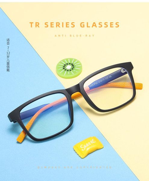 

sunglasses kids optical frame colorful square shape anti blue light blocking eye glasses, White;black