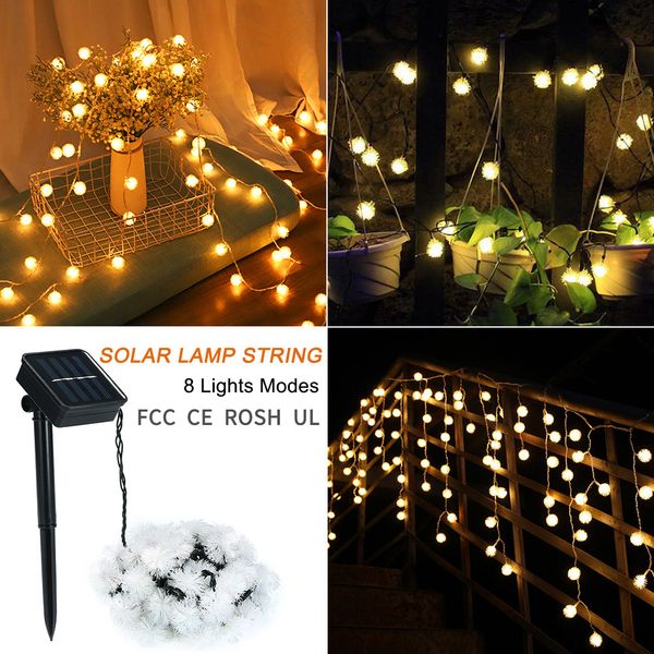 

2021 new sunset modes 23ft 8 er multicolor string ball for party at home festival light garden decoration led50 qued