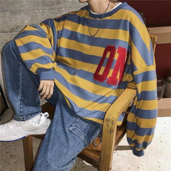 

hip-hop men's jacket striped pullover's street bgyi, Black