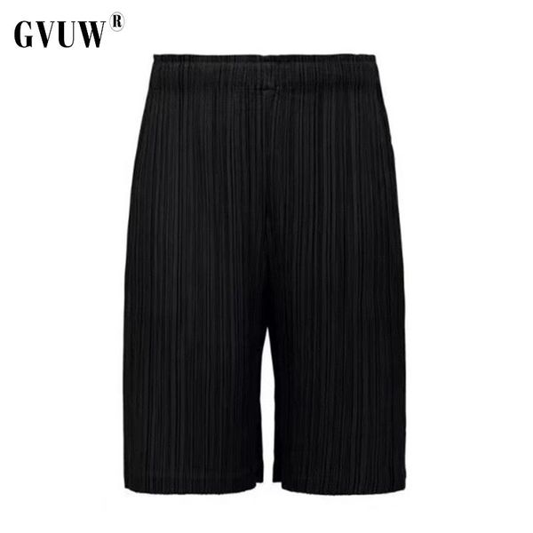 

women's shorts [gvuw] all-match simple fashion tide pleated high waist straight thin elasticity 2021 summer arrival kb1275, White;black
